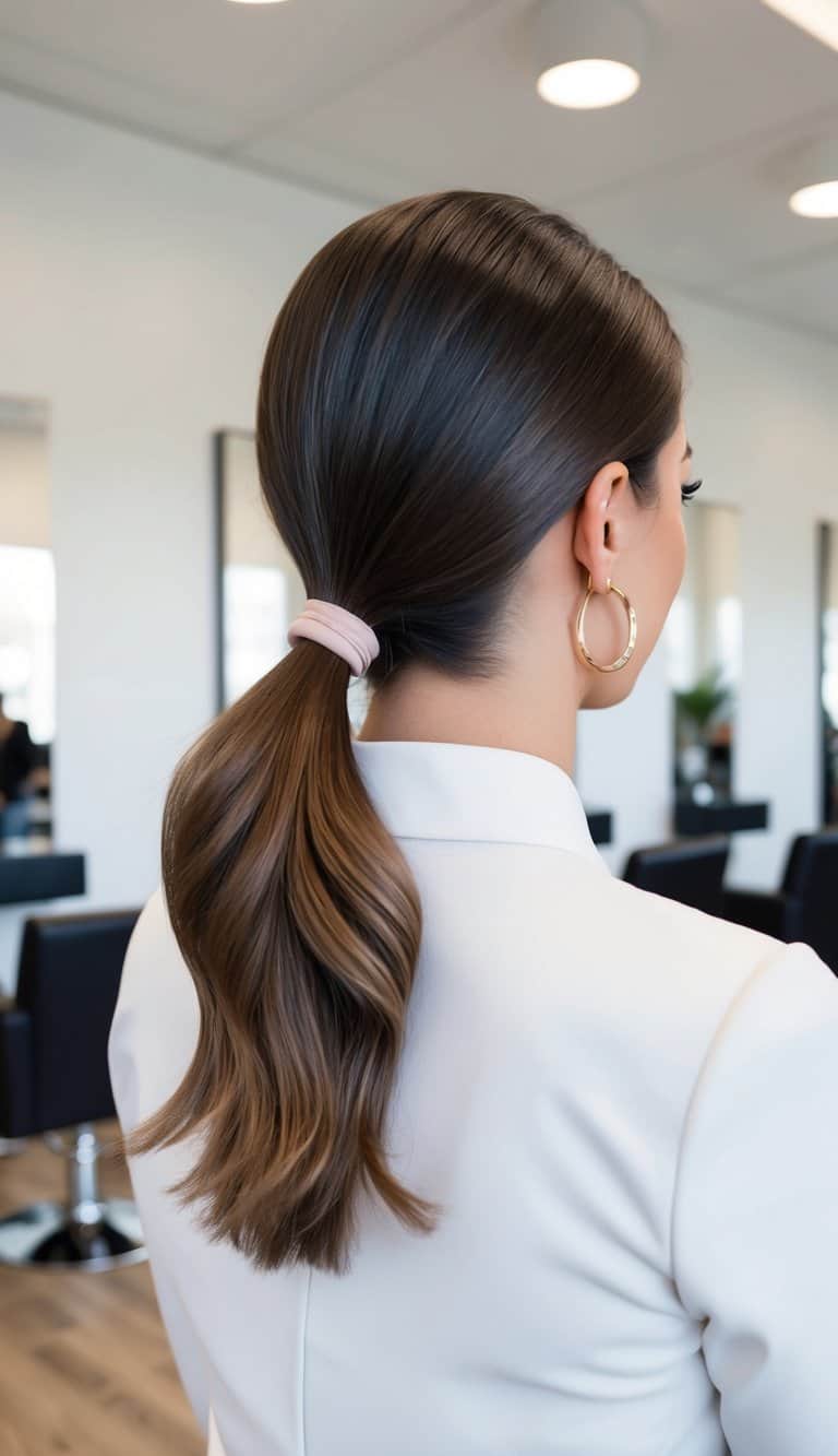 polished ponytail hairstyle refined smooth professional