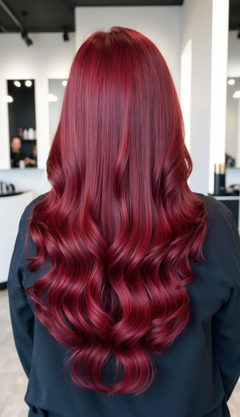 rich luxury red balayage hair