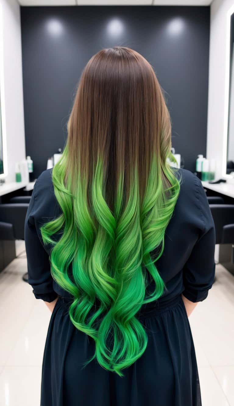sage green ombre hair