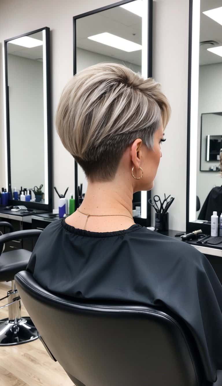 short pixie with highlights hairstyle
