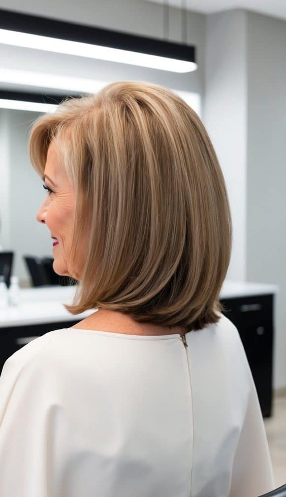 shoulder length lob haircut women over 60 flattering chic