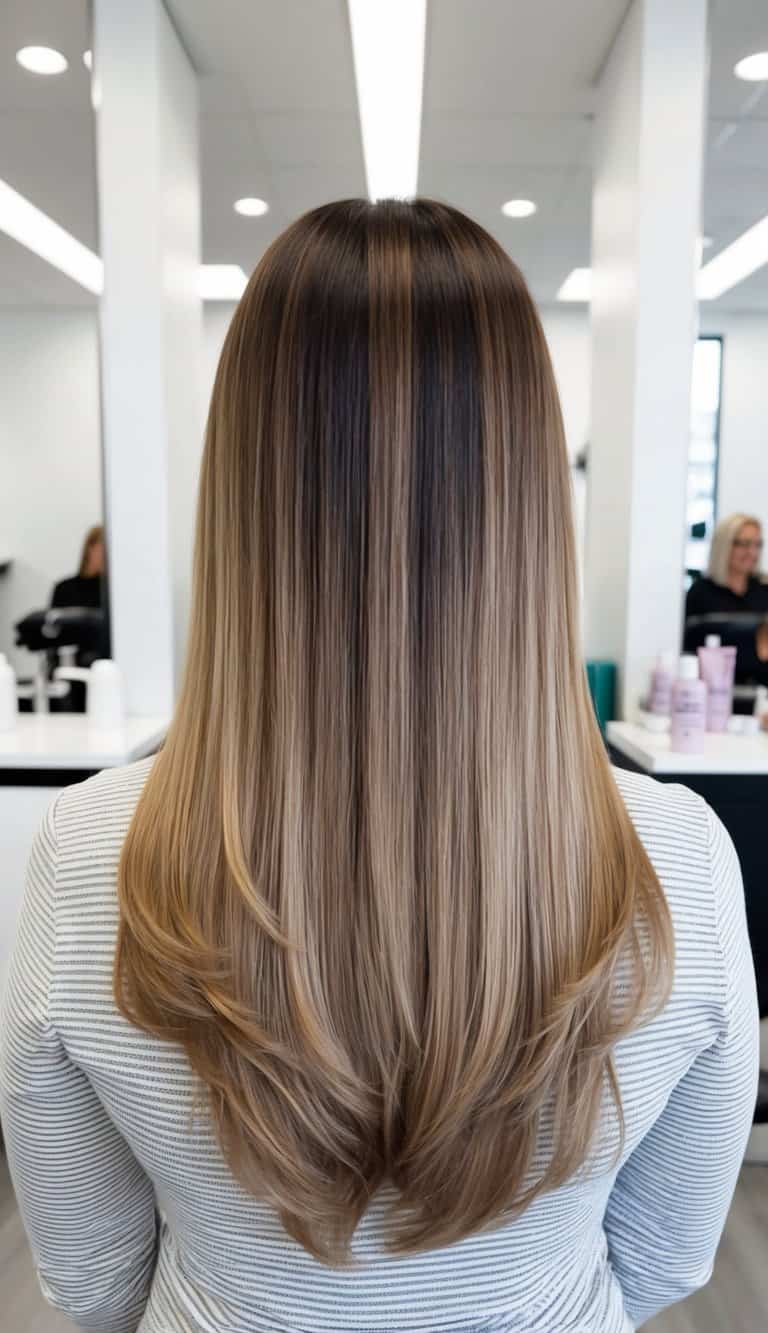 sleek ombre hair color