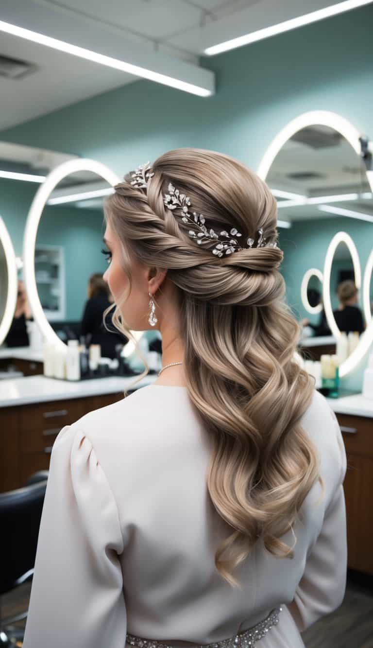 soft romantic waves prom hairstyle feminine flowing beautiful