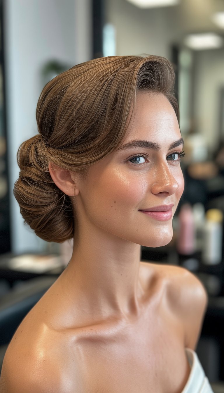 softly curled updo prom hairstyle
