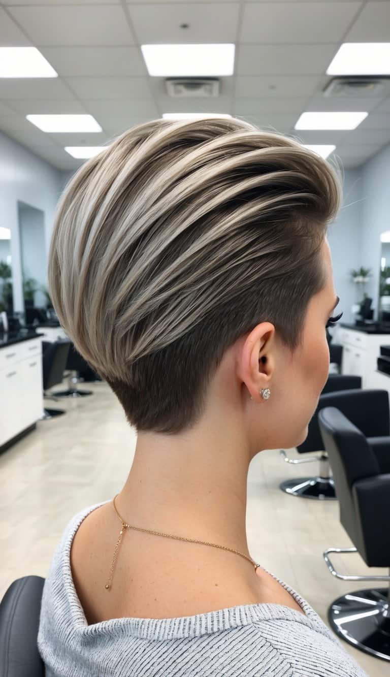 sweep back pixie short hairstyle elegant face framing chic