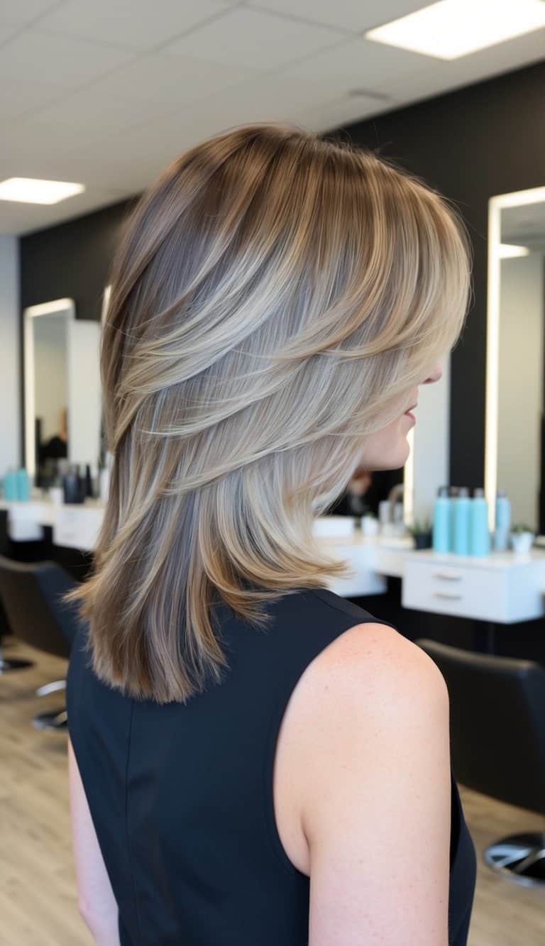 swoopy layers with side part layered haircut
