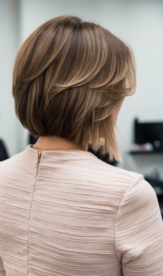 textured bob with layers haircut