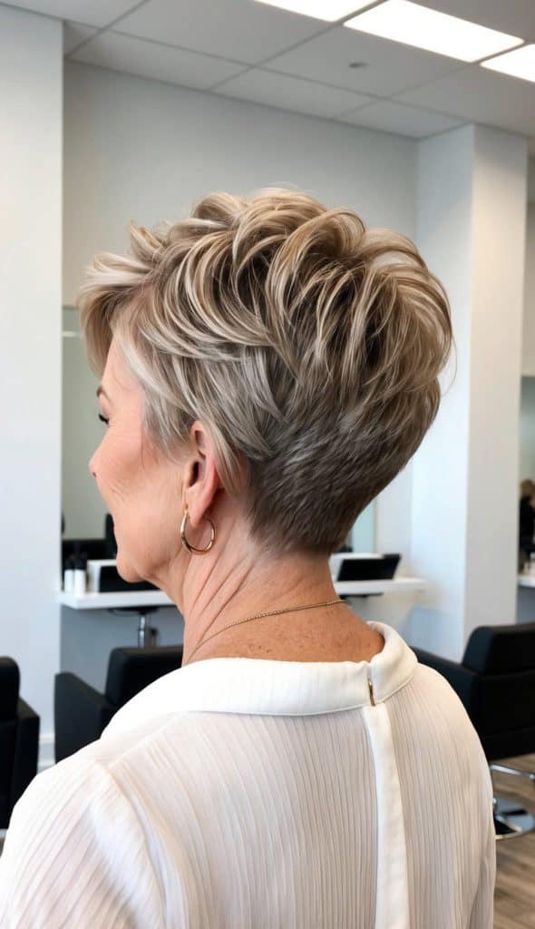 tousled pixie haircut women over 60 confident chic