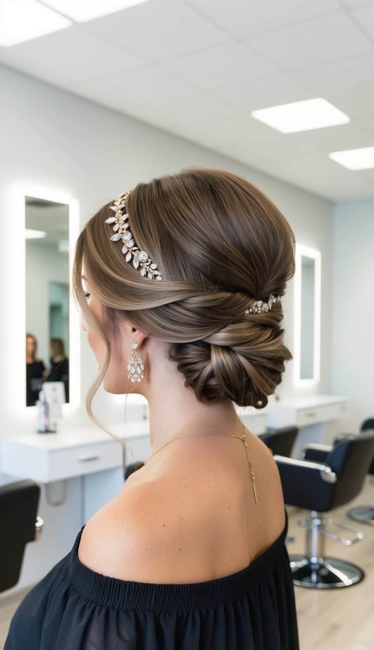 twisted low bun simple updo hairstyle
