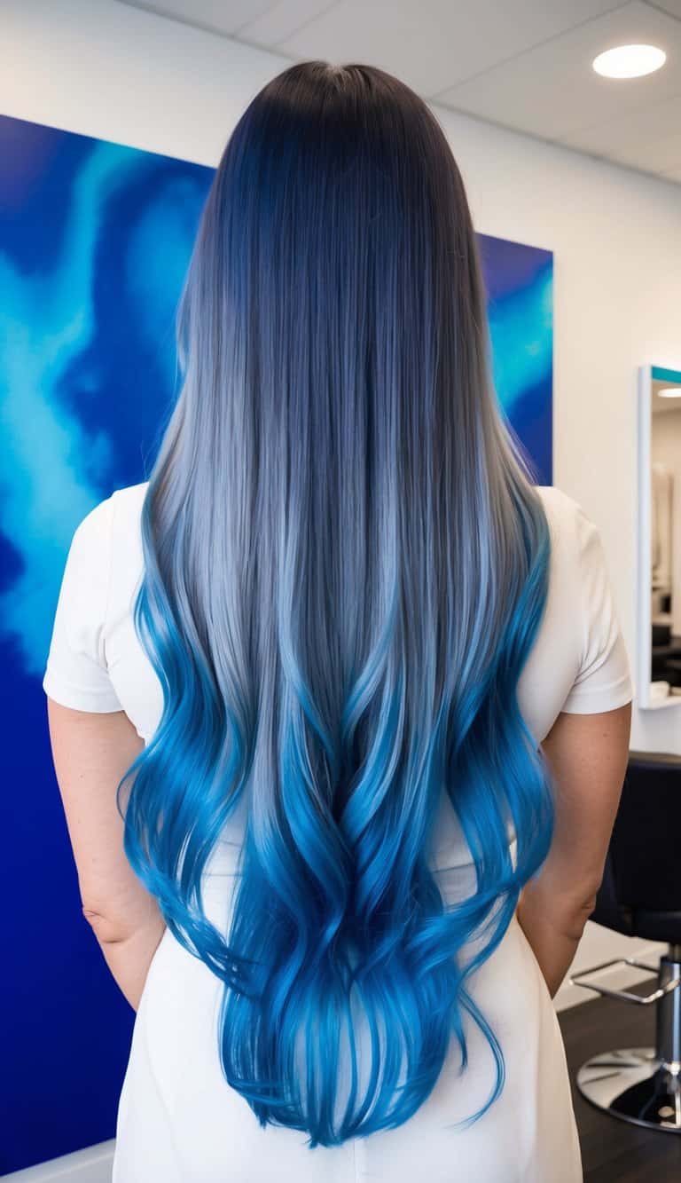 ultimate elegance blue ombre hair