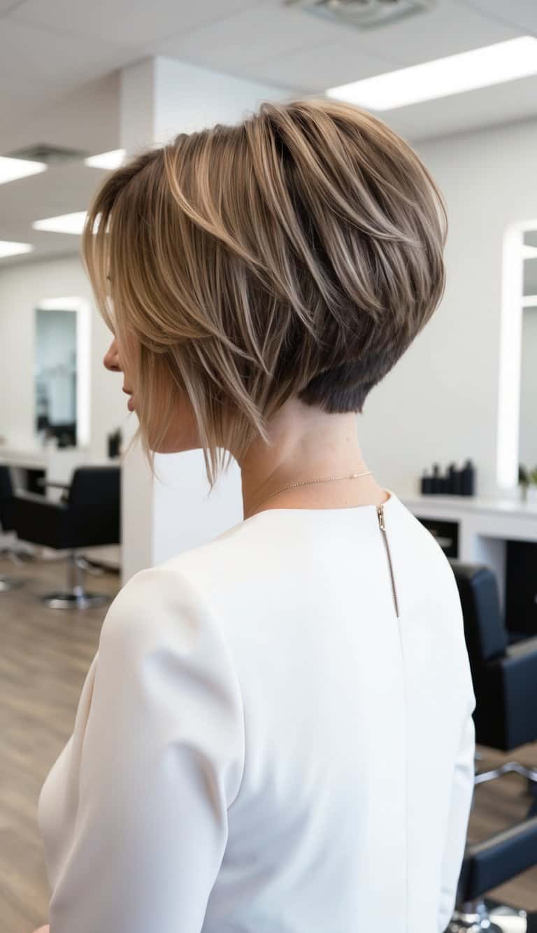 undercut with layered ends haircut