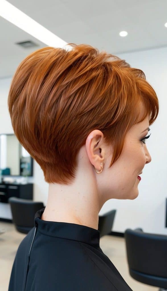 warm auburn pixie hairstyle
