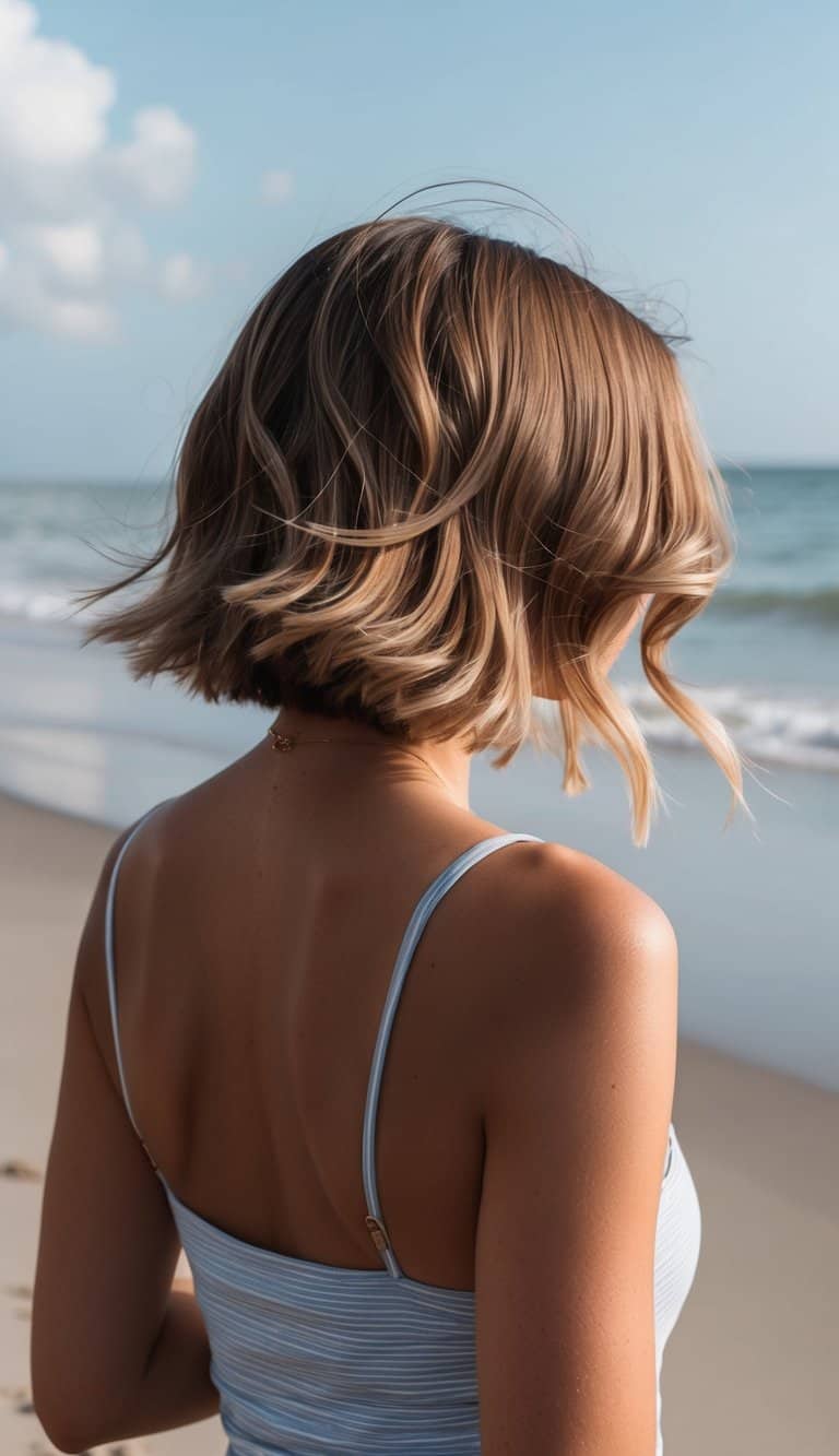 wavy bob beachy style hairstyle