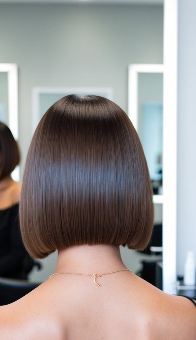 blunt-cut precision bob hairstyle