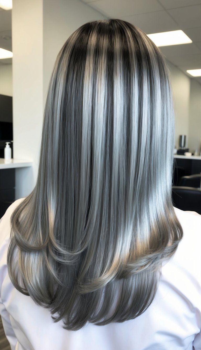 chic platinum gray hair color