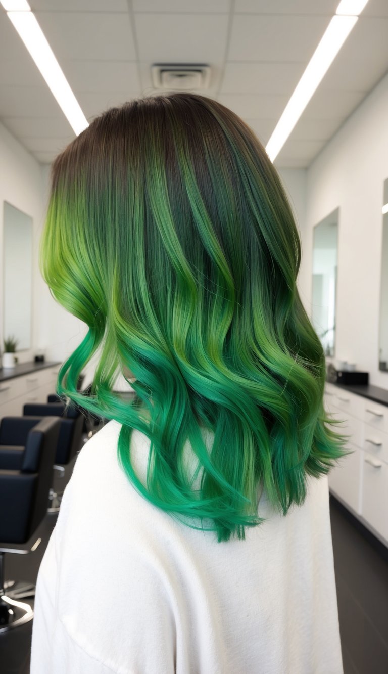 emerald to lime green ombre hair