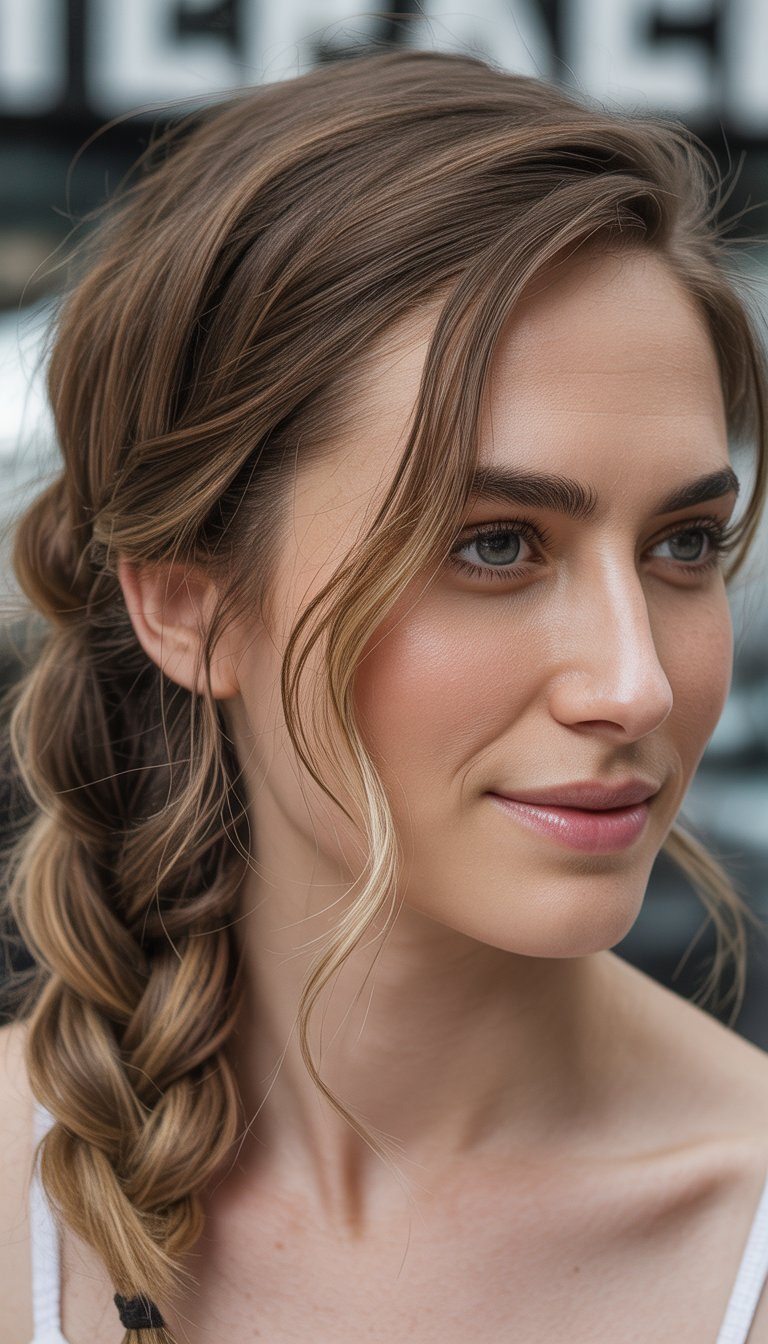 chunky braid humidity-proof hairstyle