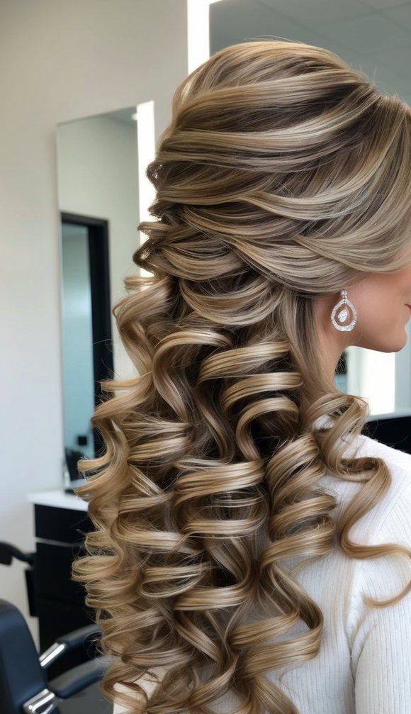loose bun with floral accents hoco hairstyle