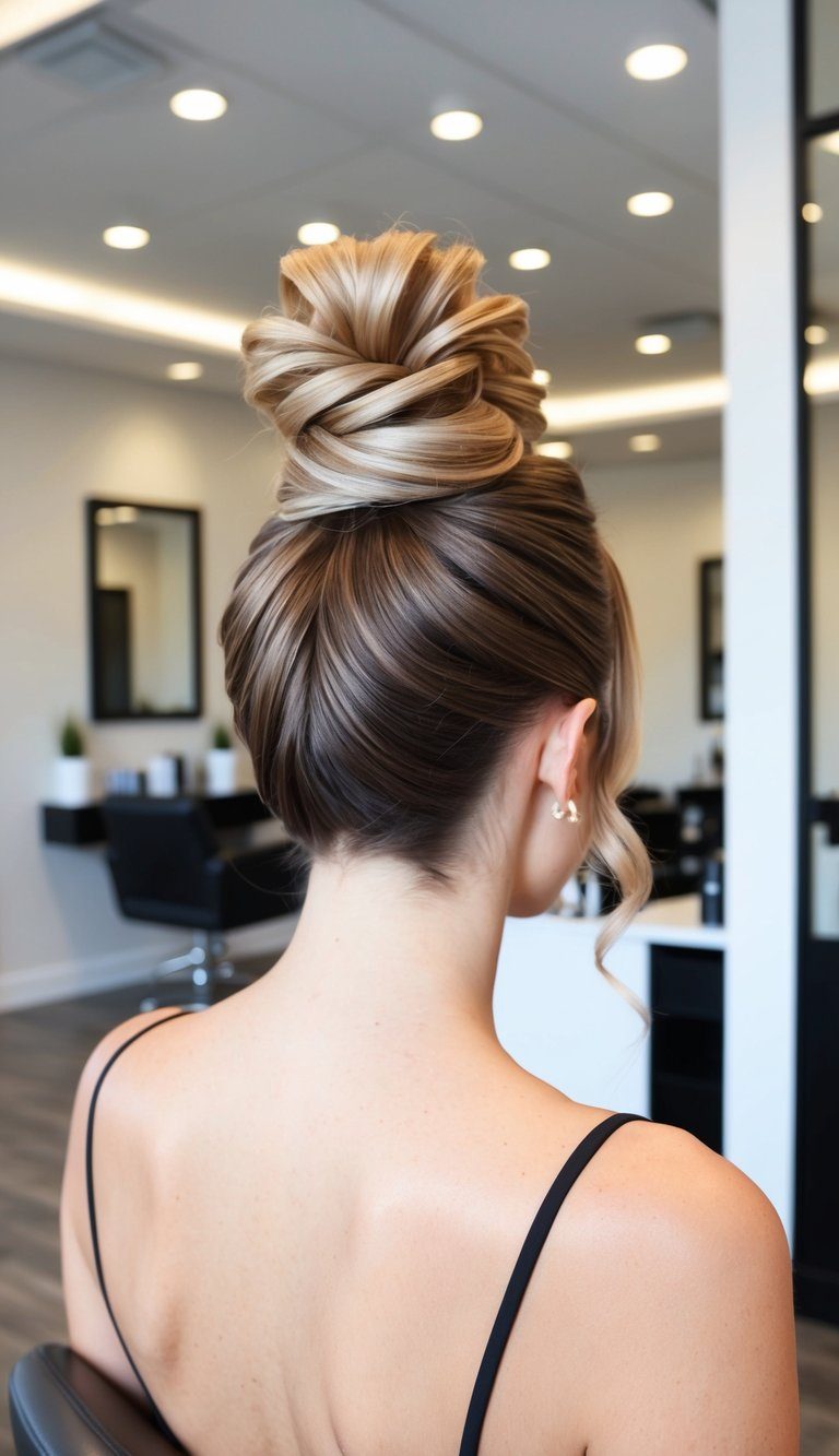 sculpted top knot hoco hairstyle