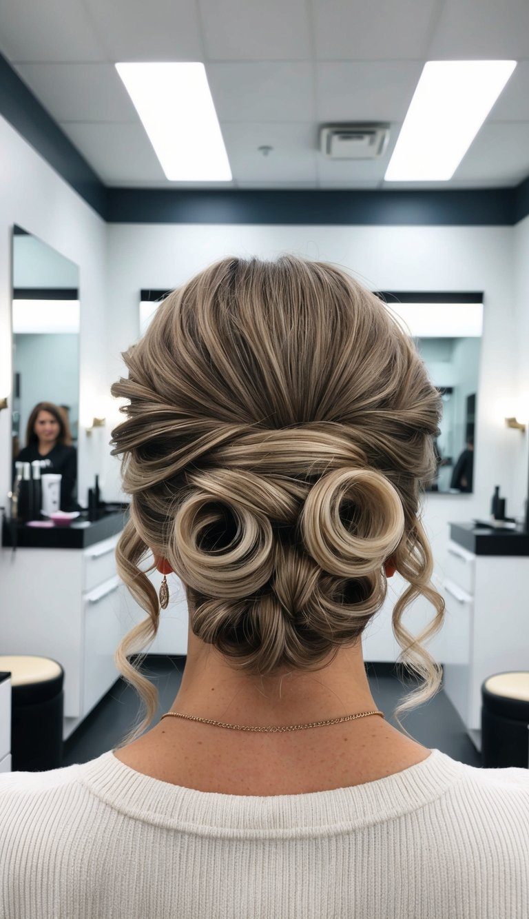 retro loops with a twist hoco hairstyle