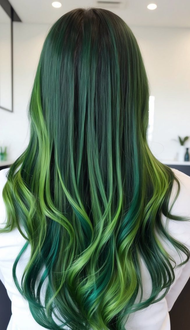 dreamy emerald green bun updo