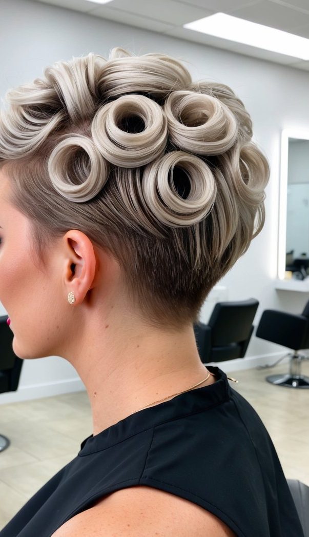 sculpted coil mohawk updo hoco hairstyle