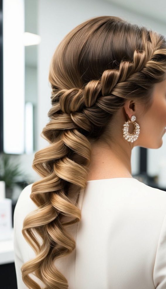 curled braid elegance hoco hairstyle