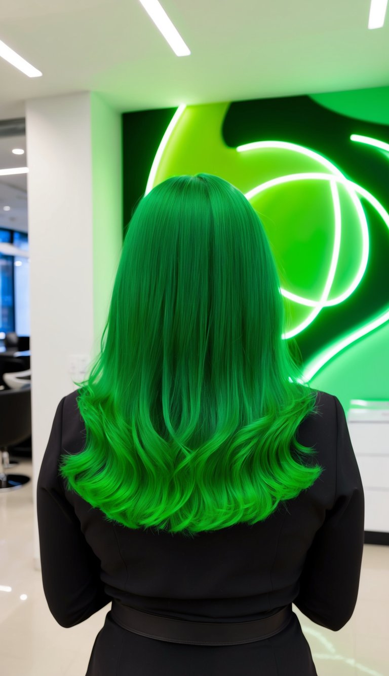 teal tips on dark hair