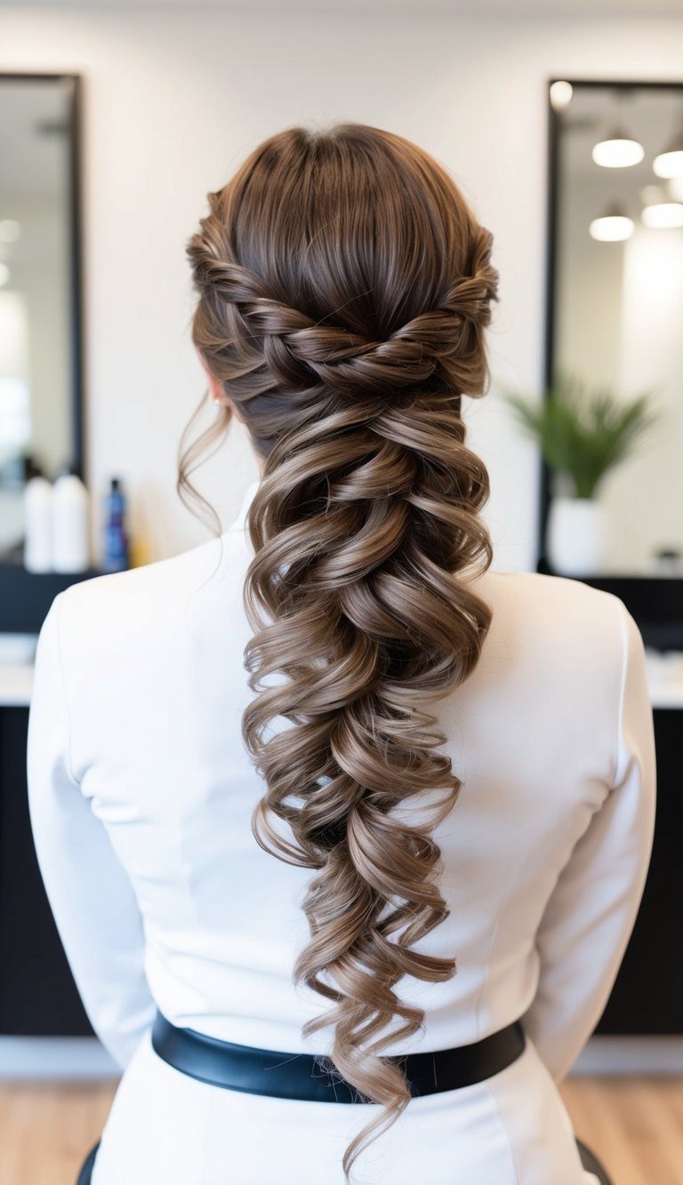 twisted crown and curls hoco hairstyle
