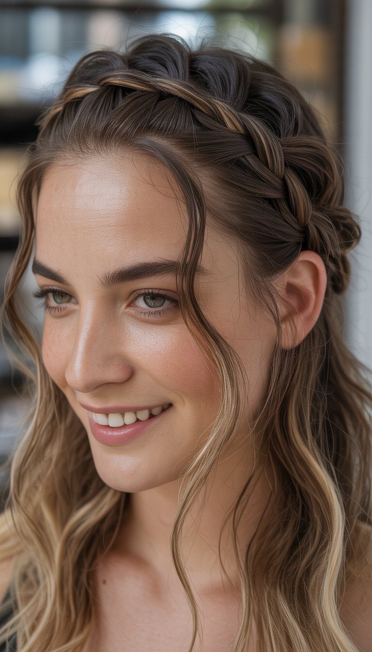 soft halo braid humidity-proof hairstyle