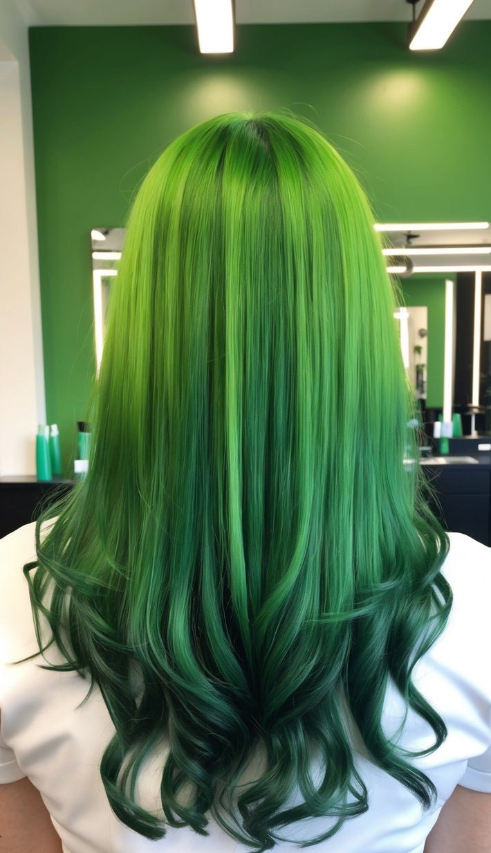 electric lime green bob