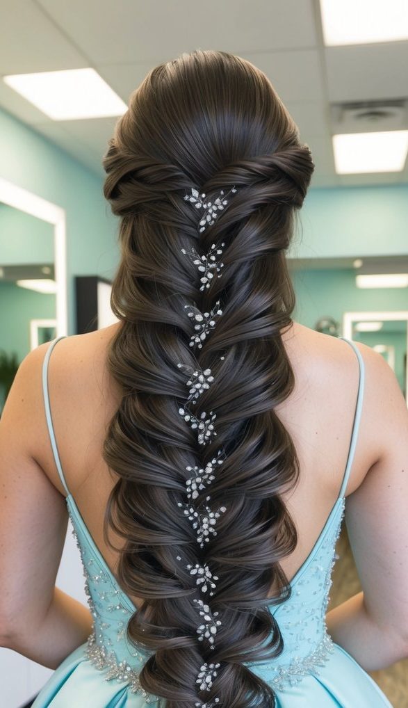 soft glam loose waves with crystal clip accents quince